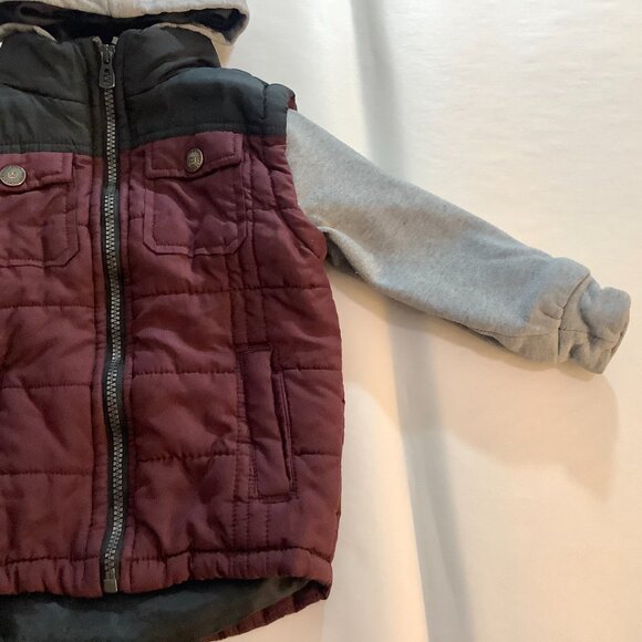 Hoodie 2T Sweatshirt Quilted Zip - Picture 5 of 10